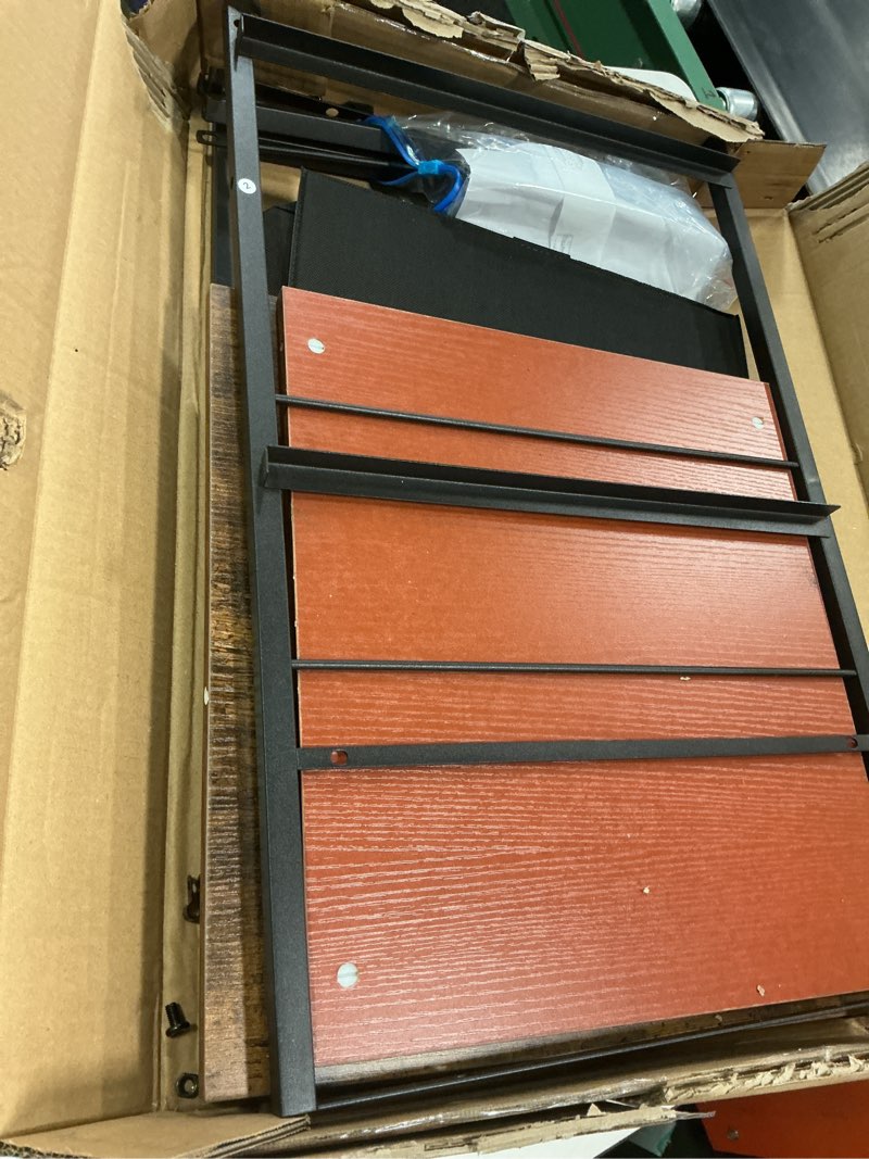 Condition photo showing As Is for DEVAISE 2 Drawer Mobile File Cabinet, Rolling Printer Stand with Open Storage Shelf, Fabric Vertical Filing Cabinet fits A4 or Letter Size for Home Office, Rustic Brown Wood Grain Print