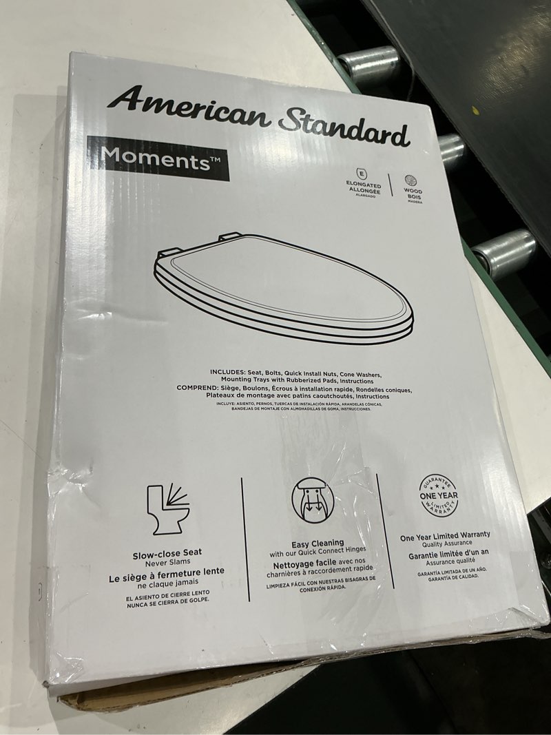 Condition photo showing Good Condition for american standard telescoping plastic white elongated toilet seat