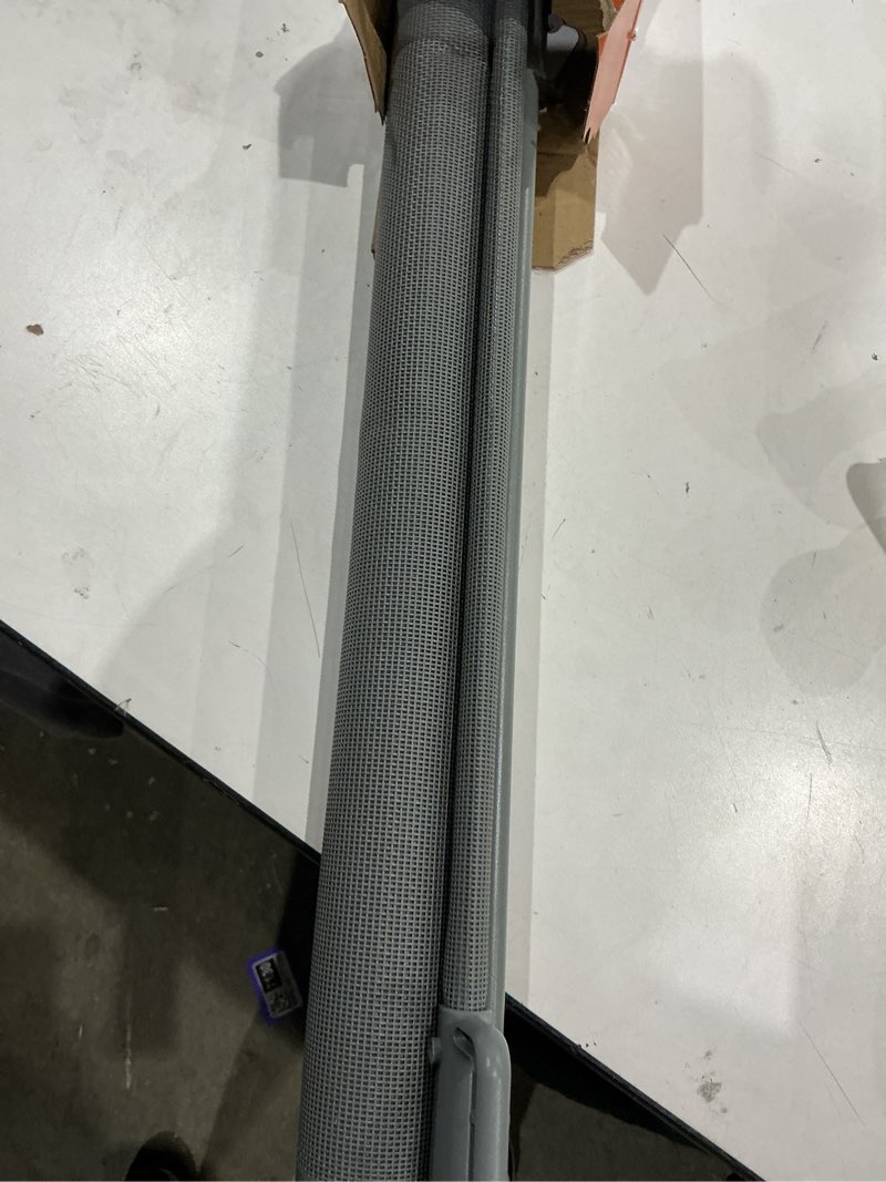 Condition photo showing Good Condition for retractable baby gate for doorways and stairs, mesh safety gate for pet, indoor & outdoor use, one-hand operation, easy installation, 33.6" tall, expands to 55" wide?grey,33.6"x55") 33x55 inch gray