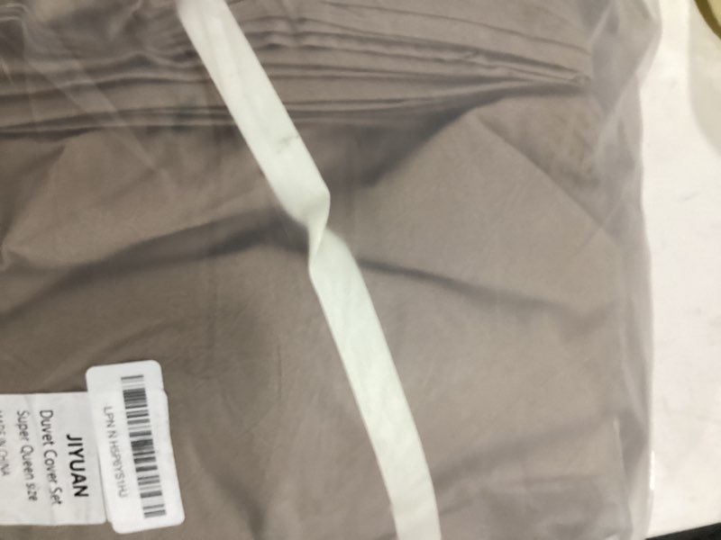 JIYUAN 100% Washed Cotton Duvet Cover Set 3 Pieces Super Queen, 1 Duvet Cover 90x98 Inches(Comforter