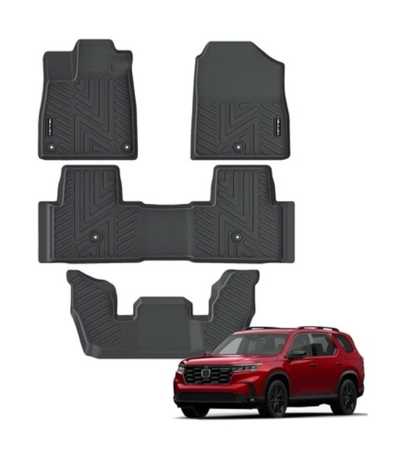 nikalaika floor mats for honda pilot 2023 2024 2025 2026 all weather protection tpe rubber floor lin