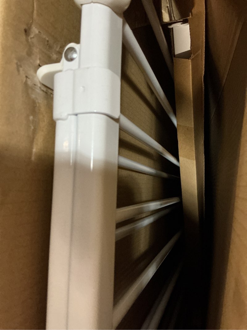Condition photo showing Good Condition for ingenuity the stairway+ 46w series, 32"-48" wide, 32.5" tall, baby gate for stairs, dog gate indoor with door for banister to banister installation - white metal