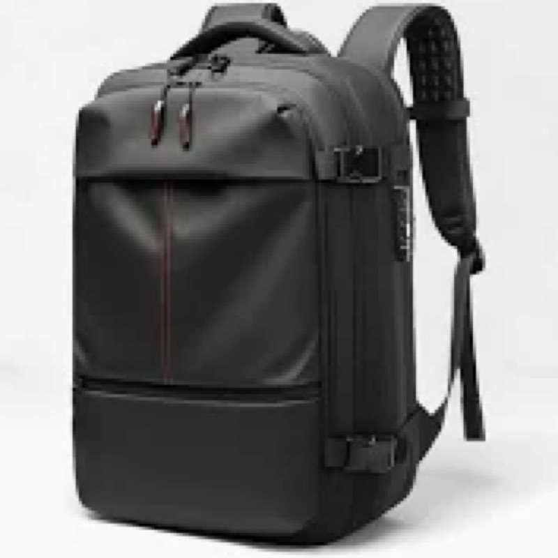 Vacuum Backpack Travel, Airback Vacuum Compression Travel Backpack with Pump, Water Resistant & TSA Anti Theft, Ideal for Travel/Camping/Laptop (Witl Electric Air Pump & Black)