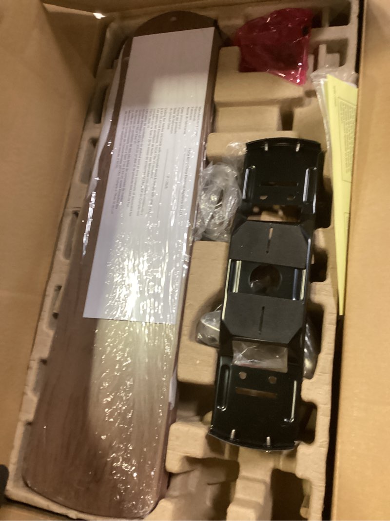 Condition photo showing Good Condition for harbor breeze armitage 52-inches brushed nickel with toffee/cocoa blades indoor flush mount standard ceiling fan with light ( 5 -blade)