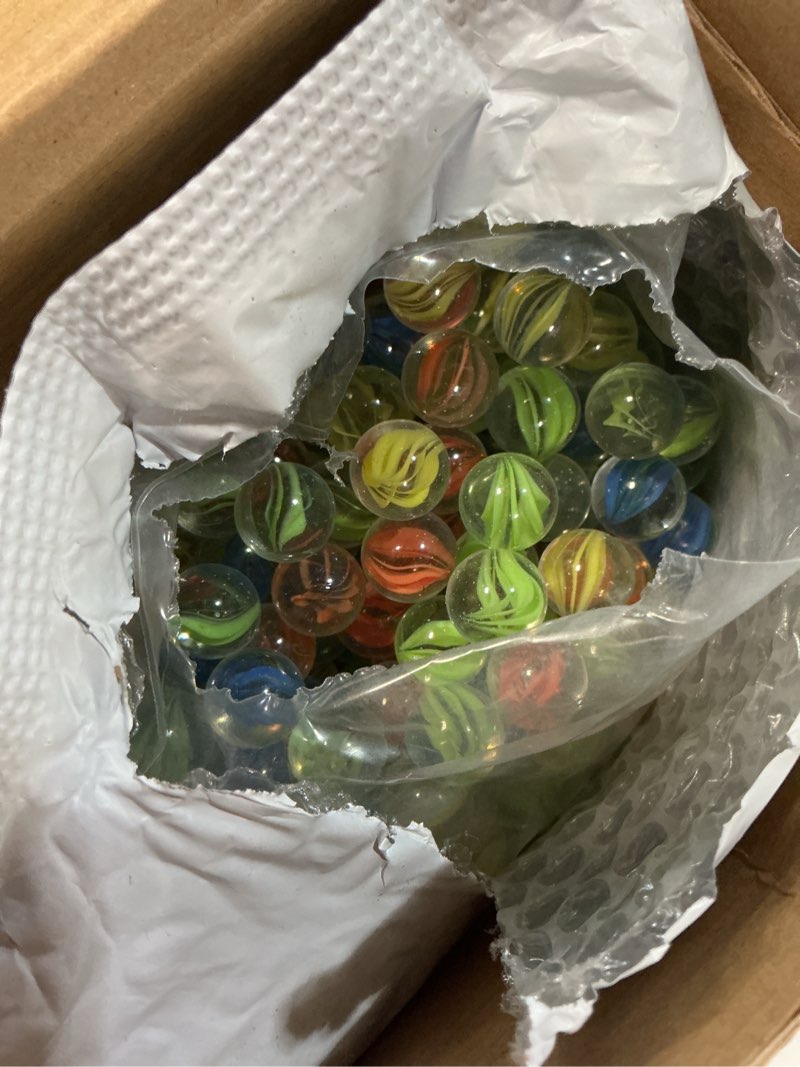 Condition photo showing Good Condition for sotiff 1000 pieces marbles bulk cats eyes glass marbles color mixing 0.55 inch solid round glass marble for kids slingshot diy home decoration chinese checkers game(classic)