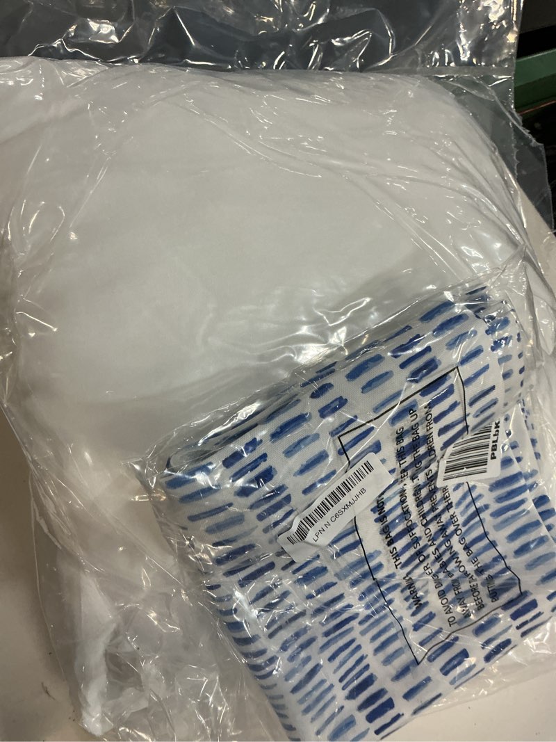 Condition photo showing Good Condition for lvtxiii outdoor throw pillows, decorative throw pillows with inserts, 16"x16" square pillows for bed, couch, sofa and patio furniture, set of 2, a pebble blue 16"x16"(with inserts) a pebble blue