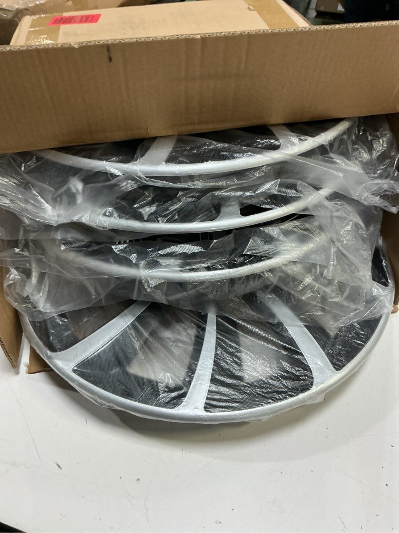 Condition photo showing Good Condition for hubcap wheel cover replacement r16 hub caps universal-fit steel wheel rim cover abs material exterior accessories for car truck suv -set of 4?16-inch?silver-black? xf-silver-black 16-inch