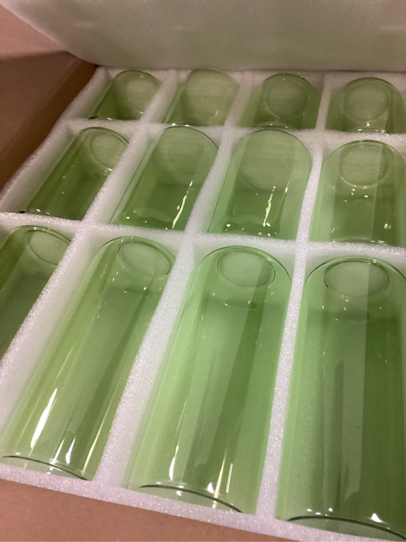 Condition photo showing New/Like New for 24pcs bud vases set, glass flower vase for centerpieces, small vases for flowers, decor centerpiece for bathroom, decorative vases for house warming(green) green 24