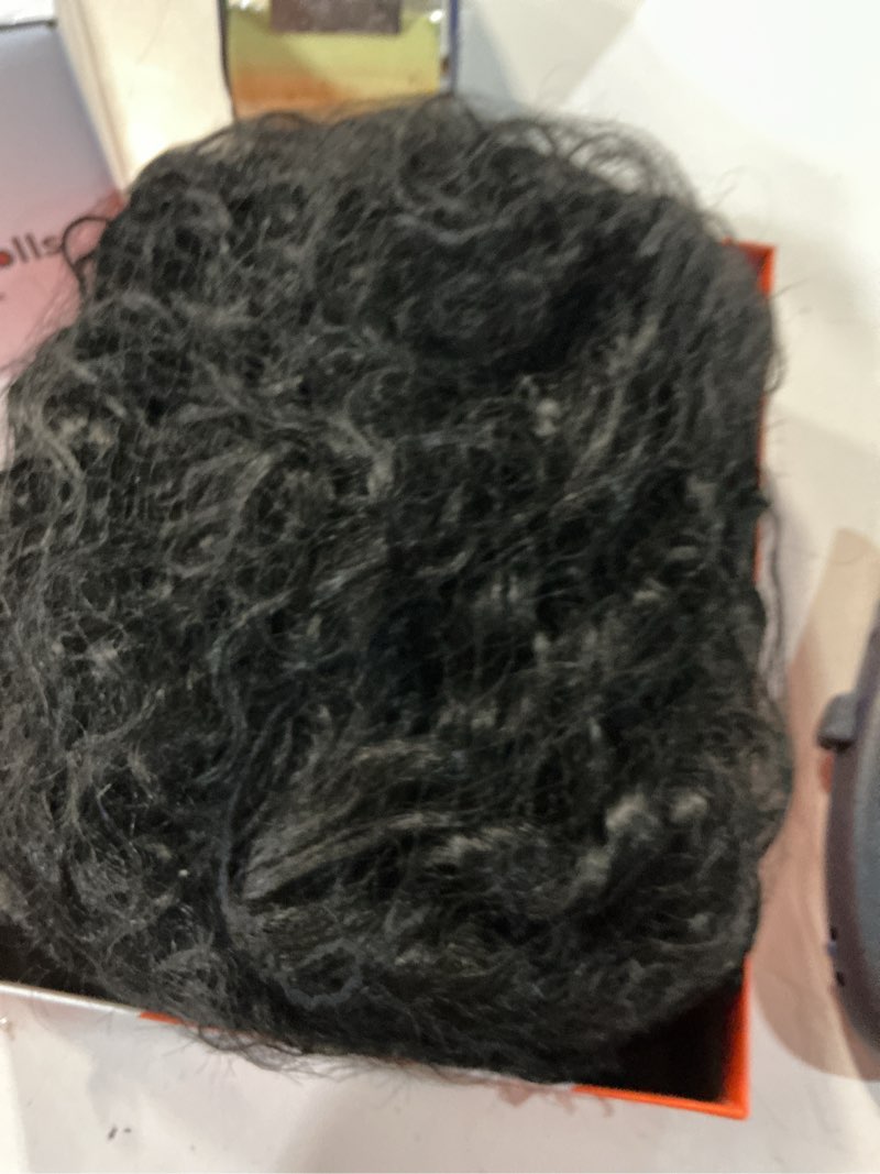 Condition photo showing Good Condition for gorgius veralux blend shaggy haircuts natural black 26 inch curly wig with bangs crafted with style-archive technology: premium fiber & remy human hair blended, realistic look with true scalp #2b black | shaggy curls 26 inch