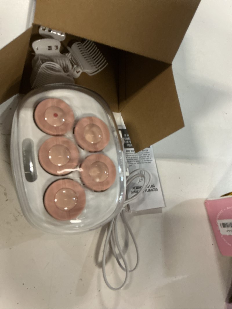 Condition photo showing Good Condition for conair double ceramic hot rollers for long, medium & short hair, 5 ceramic flocked 1½-inch heated hair rollers with clips, hot curlers for women, volume & curls, dual voltage, pink/white pink / white 1 count (pack of 1)