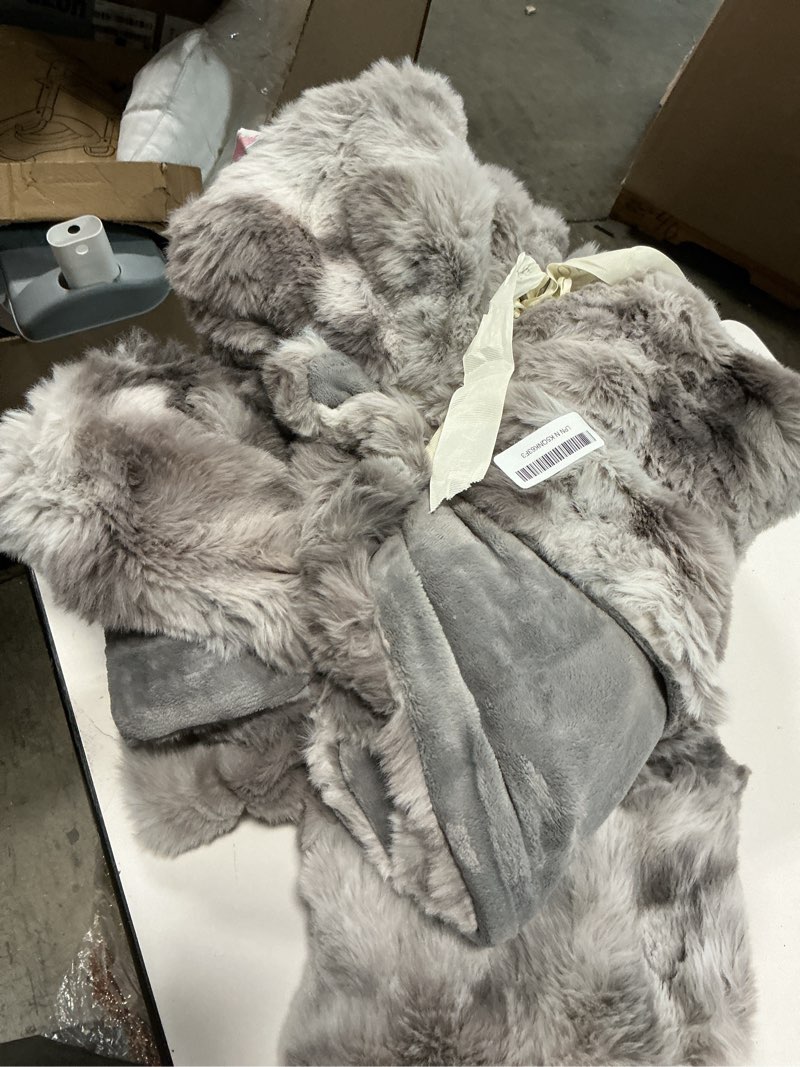 Condition photo showing As Is for Cozy Bliss Faux Fur Throw Blanket for Couch, Fuzzy Soft Plush Thick Bubble Blanket for Sofa Bedroom Living Room, 60 * 80 Inches Tie-dye Taupe Tie-dye Taupe Twin(60" x 80")