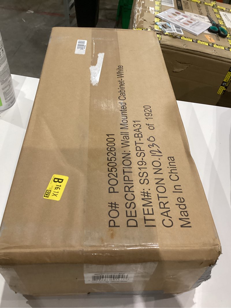 Condition photo showing New/Like New for Spirich Bathroom Cabinet Wall Mounted with Doors, Wood Hanging Cabinet with Doors and Shelves Over The Toilet, Bathroom Wall Cabinet White