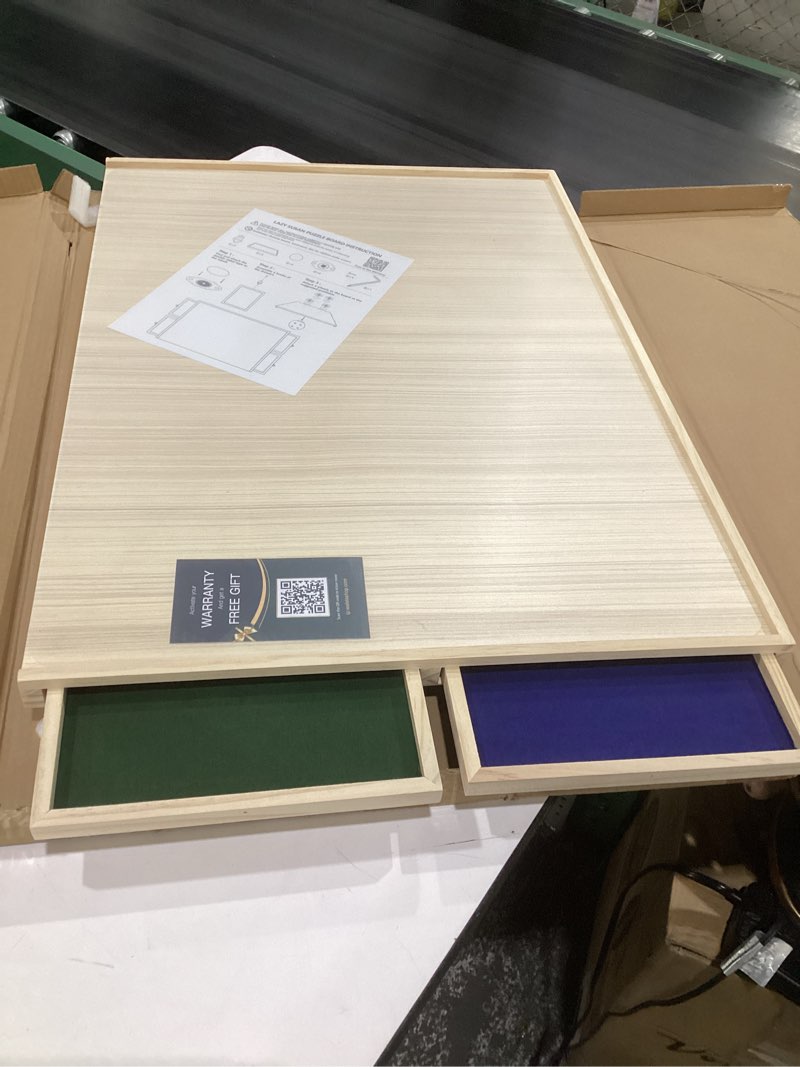 Condition photo showing Good Condition for rotatable 360-degree wheels puzzle board with drawers and cover 1000 pieces lightweight portable wooden puzzle table for adults size 30" x 22"