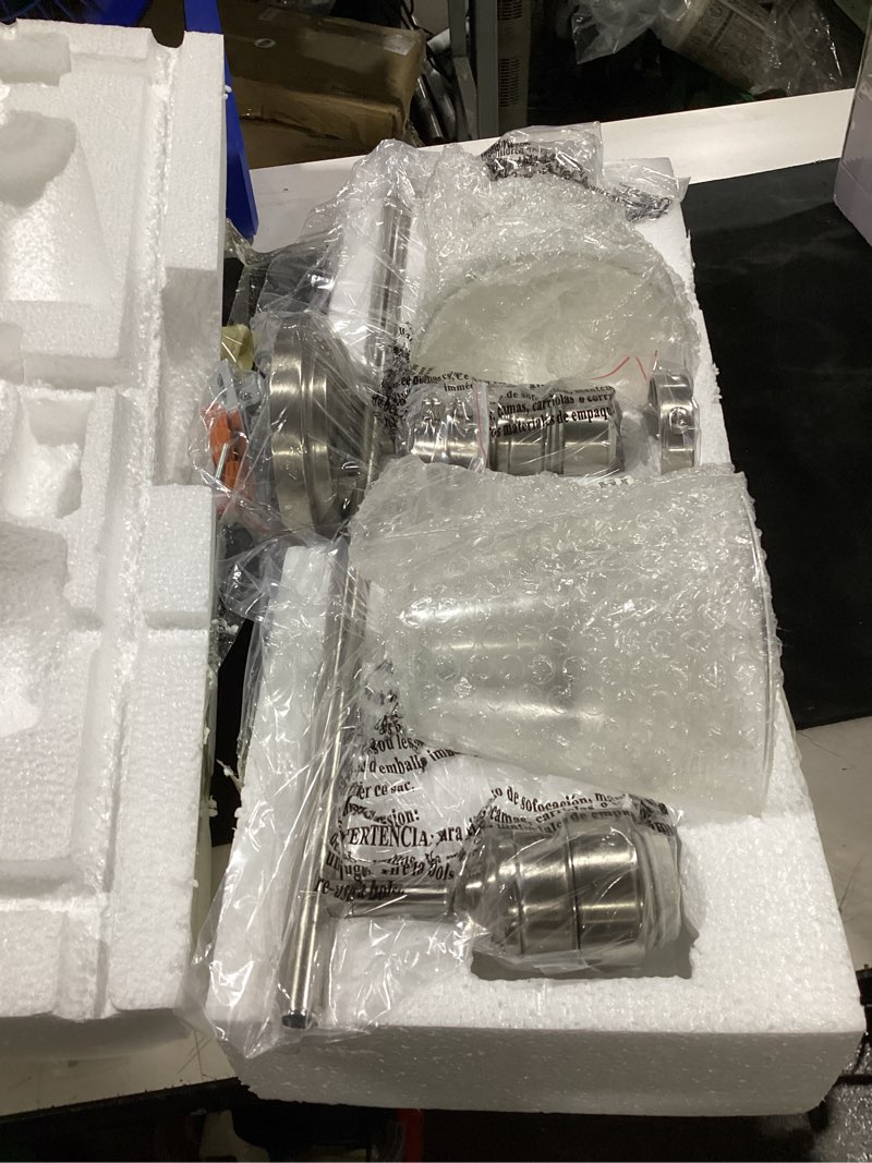 Condition photo showing Good Condition for globe electric 59628 jackson 3-light track lighting, brushed nickel, clear glass shades, silver, bulb not included