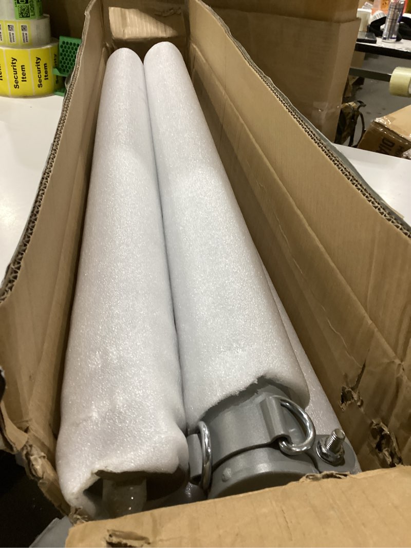 Condition photo showing New/Like New for shade sail pole, 12ft sun shade sail pole with spiral drill bit, heavy duty shade sail post with d-clamp for garden yard backyard, 1 pack 12 ft- 2.36"- 1 pack gray