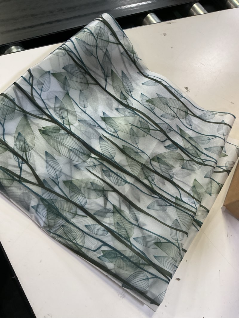 Condition photo showing As Is for dktie window film privacy with installation tools, decorative stained glass window clings for home, static cling window sticker for front door, bathroom, glass door (dark green, 23.6'' x 78.7'') dark green 23.6'' x 78.7''