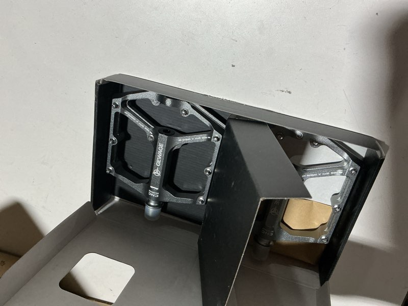 Condition photo showing As Is for road/mountain bike pedals - 3 bearings bicycle pedals - 9/16” cnc machined flat pedals with removable anti-skid nails titanium