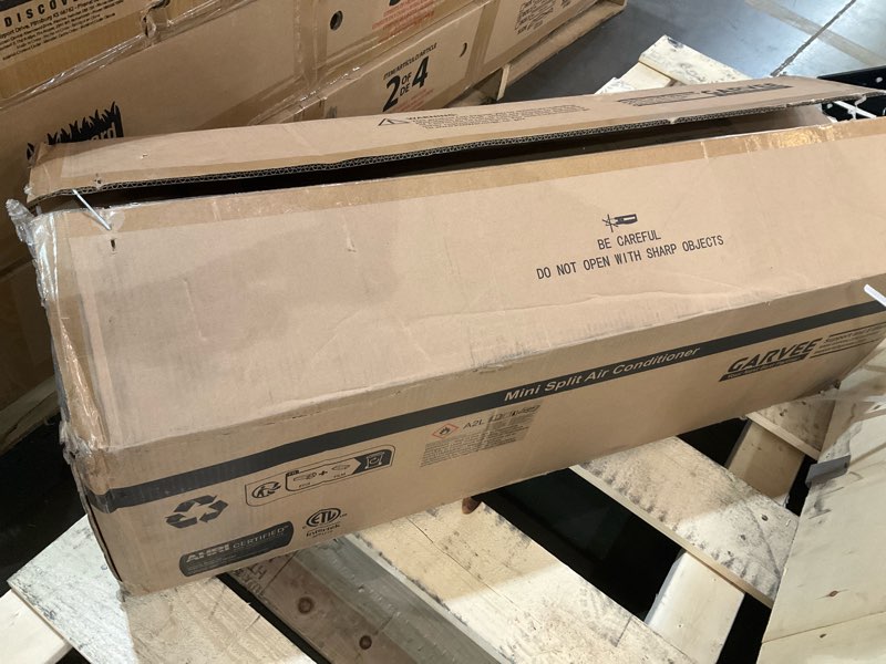 Condition photo showing As Is for mini split air conditoner