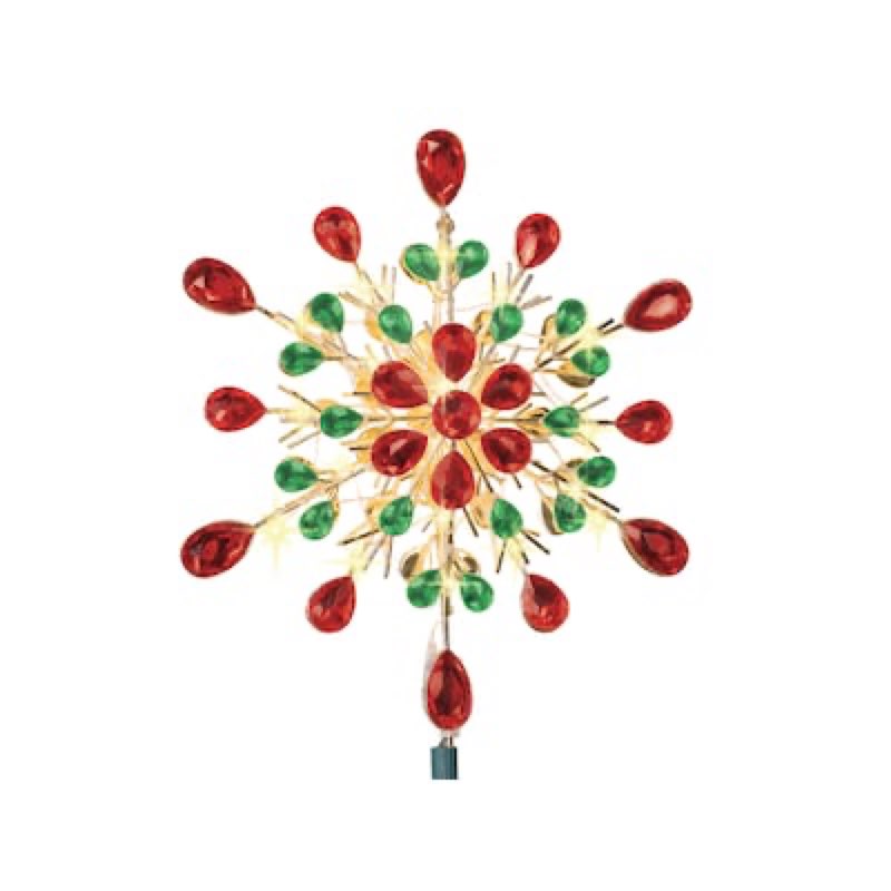 ge 9.5-in green, red, gold white christmas tree topper
