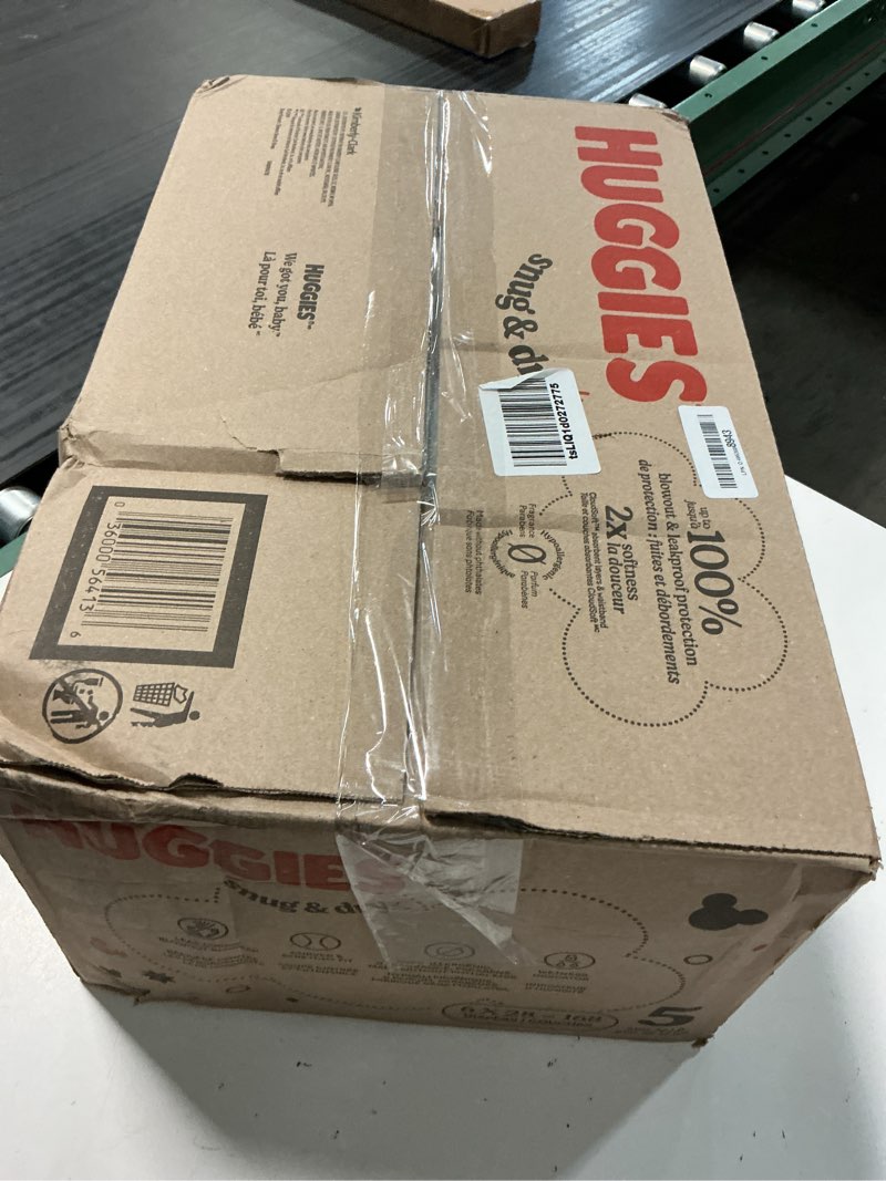 Condition photo showing New/Like New for huggies size 5 diapers, snug & dry baby diapers, size 5 (27+ lbs), 168 count (6 packs of 28), packaging may vary size 5 168