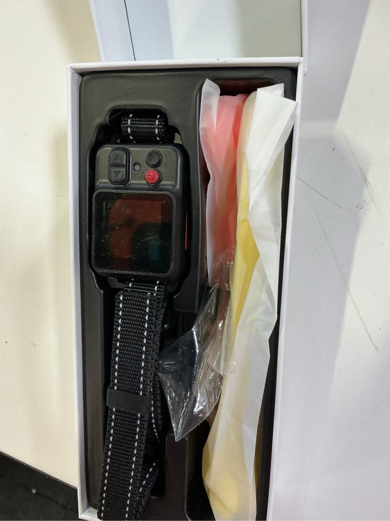 Condition photo showing As Is for gps wireless dog fence system, adjustable 49 to 6561ft, 3 training modes, magnetic charging, waterproof, no subscription required, suitable for large medium and small dogs black