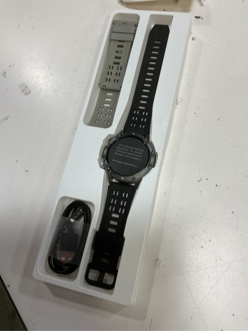 Condition photo showing New/Like New for smart watch for men fitness tracker: military make answer call running digital mens watches waterproof smartwatch android phone iphone samsung compatible sleep spo2 heart rate monitor step pedometer black