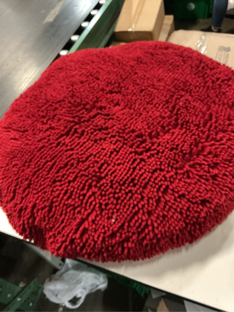 Condition photo showing Good Condition for muddy mat®cloud k-9 bed for dogs & cats, soft & relaxing donut dog bed, chenille material, removable cover, washable & dryer safe–red medium(35'x35') medium (35''x35'') red