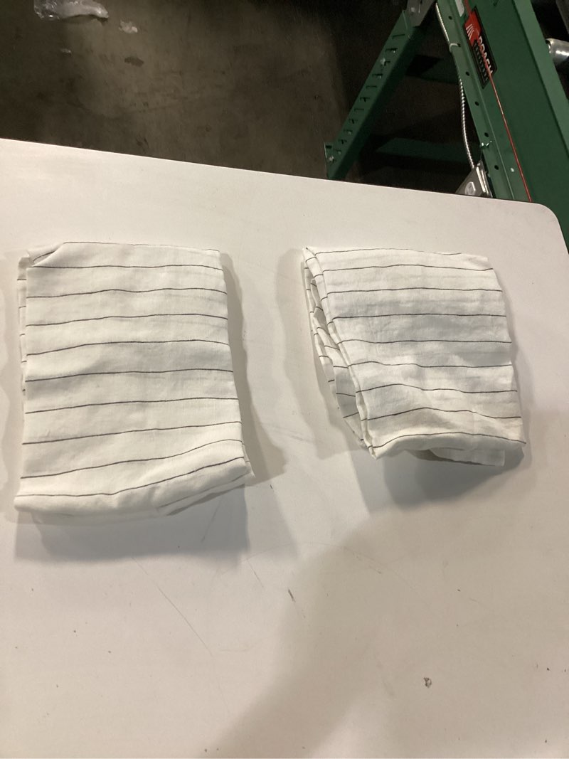 Condition photo showing New/Like New for european linen stripe pillowcases set, king, pencil stripe