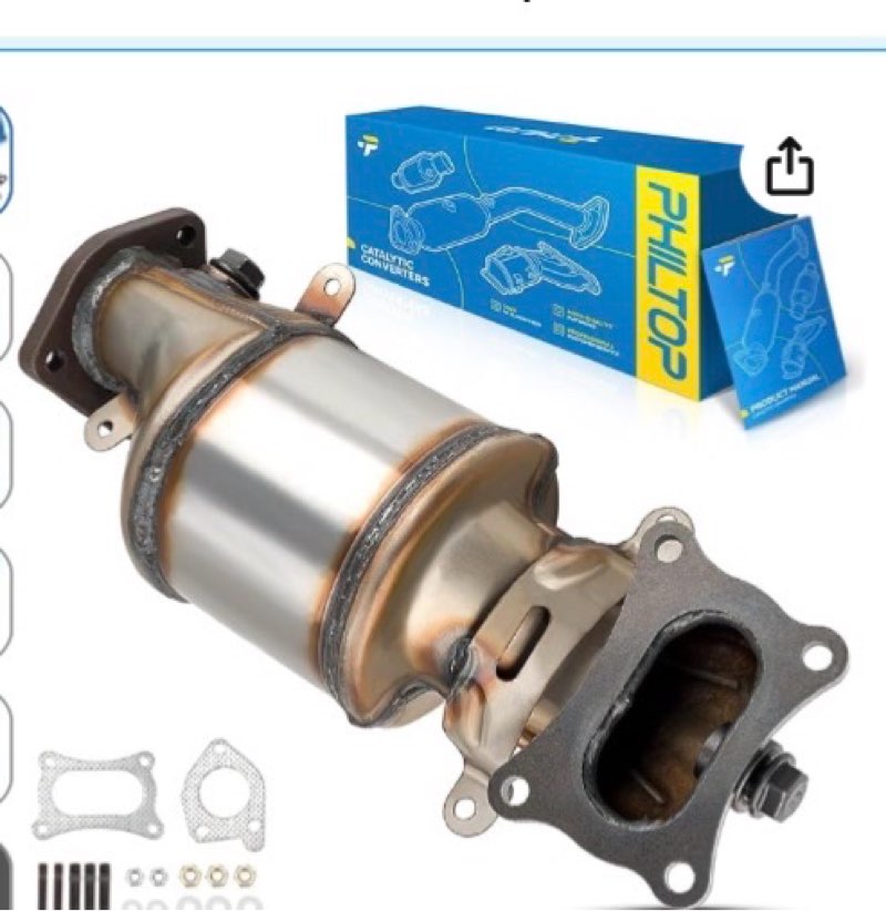 philtop front left catalytic converter for pilot, odyssey, mdx, accord, rdx, ridgeline, tl, passport, tlx, crosstour, accord crosstour, rlx, rl, tsx, zdx, 674145 (epa compliant)