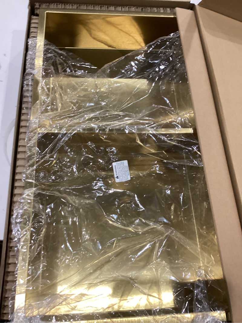 Condition photo showing Good Condition for non tile tube niche boxes for showers,bathroom niche double shelves,stainless steel(gold, 24 * 12 in) gold 24 * 12 in