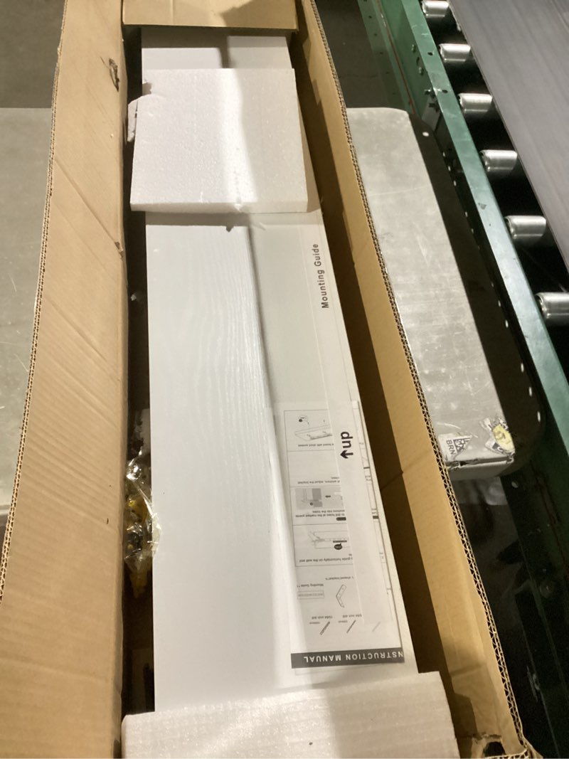 Condition photo showing Good Condition for bayka floating shelves, 48 inches long heavy duty wall mounted rustic wood shelves for bathroom, bedroom, living room, kitchen, office, hanging shelf for books/storage/decor(white,set of 2) c. white - modern minimalist style 48inches