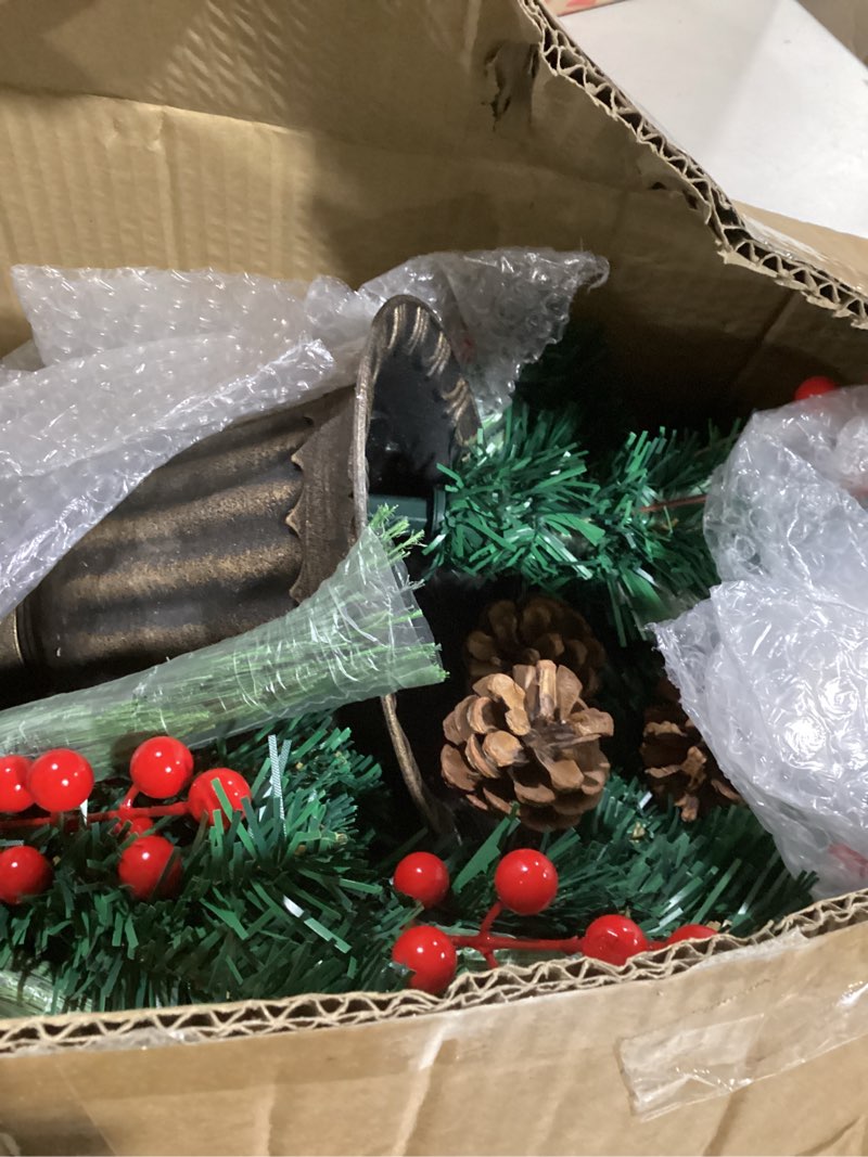 Condition photo showing Good Condition for 2 Pack Christmas Tree,3FT Artificial Christmas Entrance Tree with Ornaments and Lights Battery Oprated,Mini Xmas Trees for Front Door,Pathway, Tabletop, Entryway, Entrance Christmas Decorations