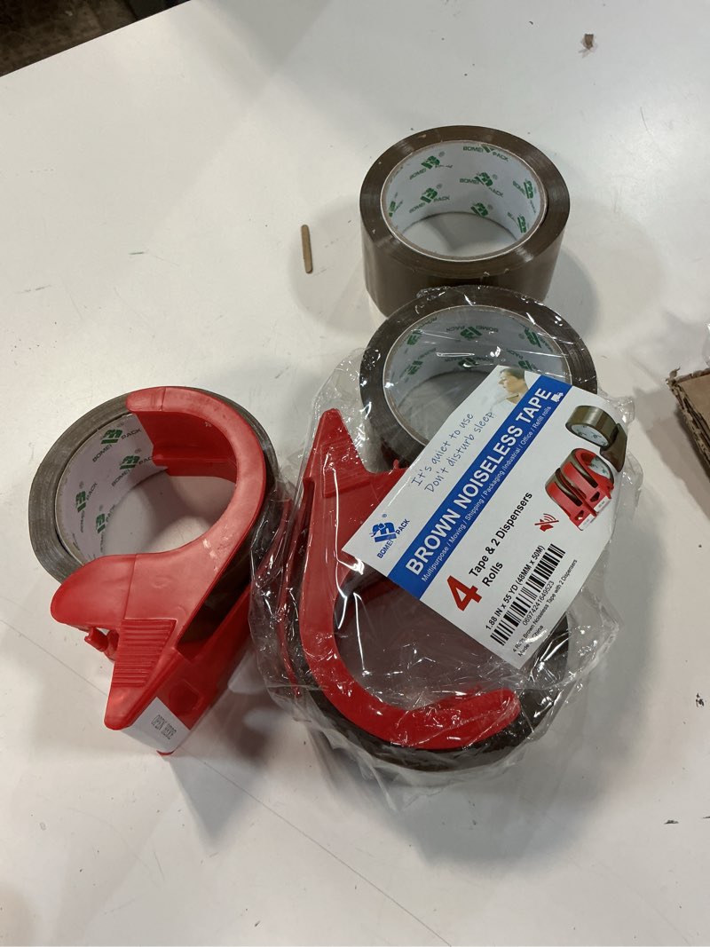Condition photo showing Good Condition for bomei pack brown quiet packing tape  4 pack  1.88 inch x 55 yards with 2 dispenser