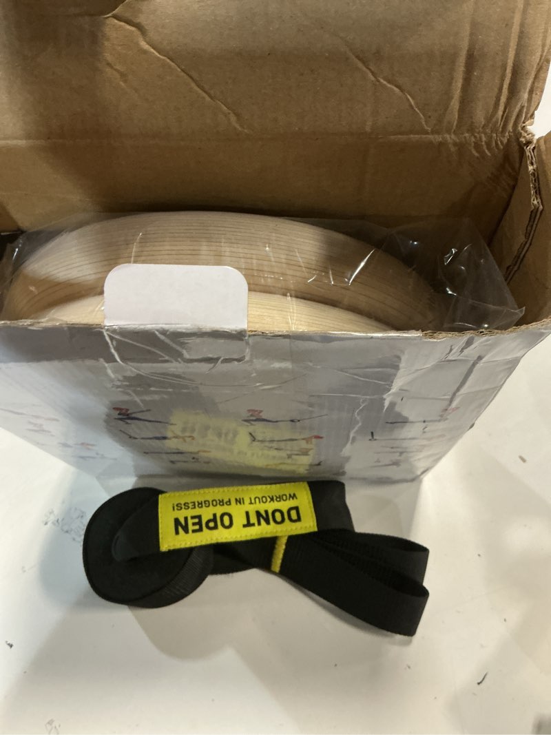 Condition photo showing New/Like New for GHB Gymnastic Rings Wooden Gym Rings 1.25" Olympic Rings Adjustable Straps Pull Up Rings Sets for Workout Bodyweight Fitness Training 32mm Rings & Carabiner Numbered Straps Set