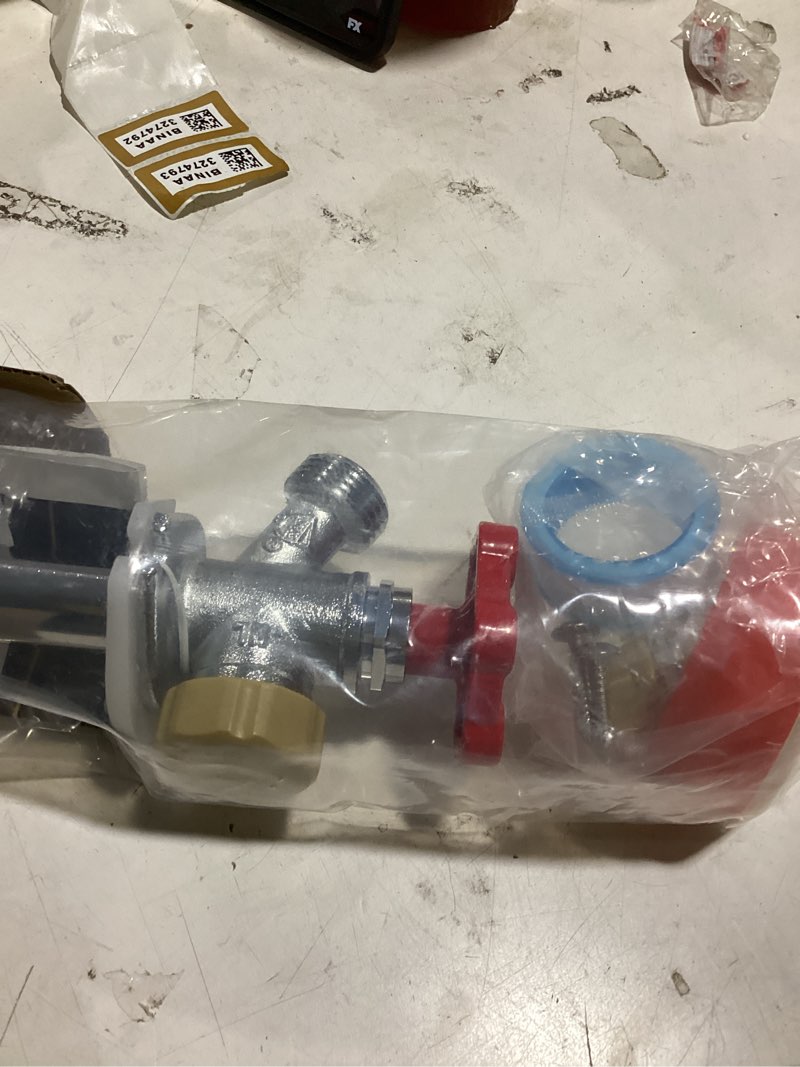 Condition photo showing As Is for boltigen 4inch anti-siphon frost free sillcock, no lead brass frost proof outdoor faucet bib with backflow preventer, 1/2" push-to-fit connector x 3/4 inch hose bibb frost free spigot 4 inch length
