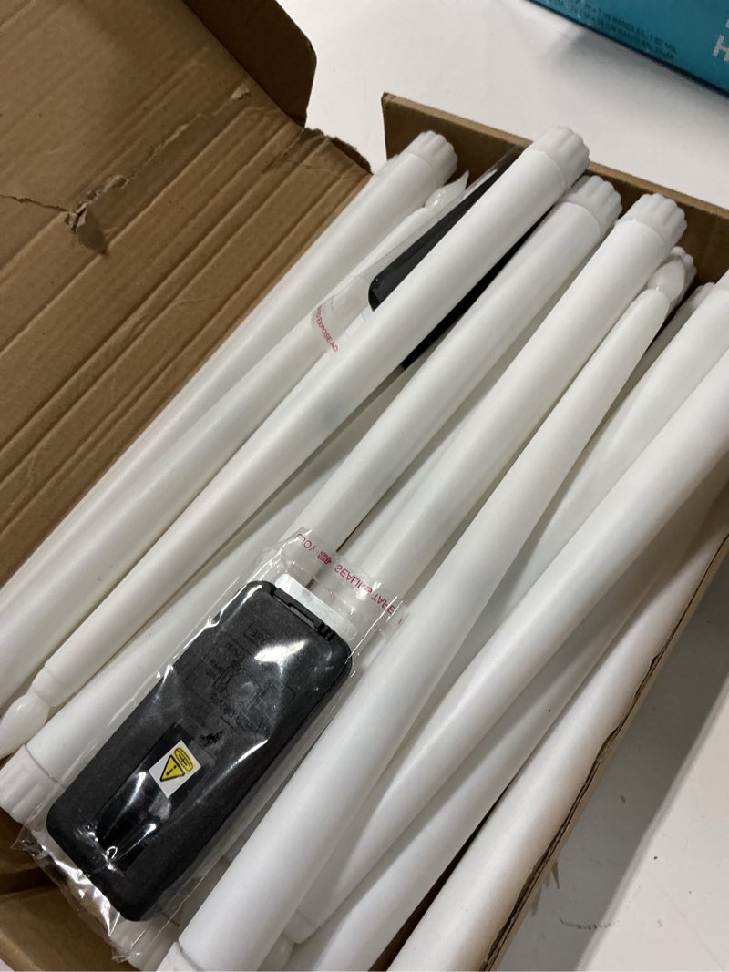 Condition photo showing As Is for tuanse 24 pack flameless taper candles with remote & timer, 11" flickering 3d led battery operated window candlesticks, dimmable for wedding table centerpieces home valentine’s decor(white)