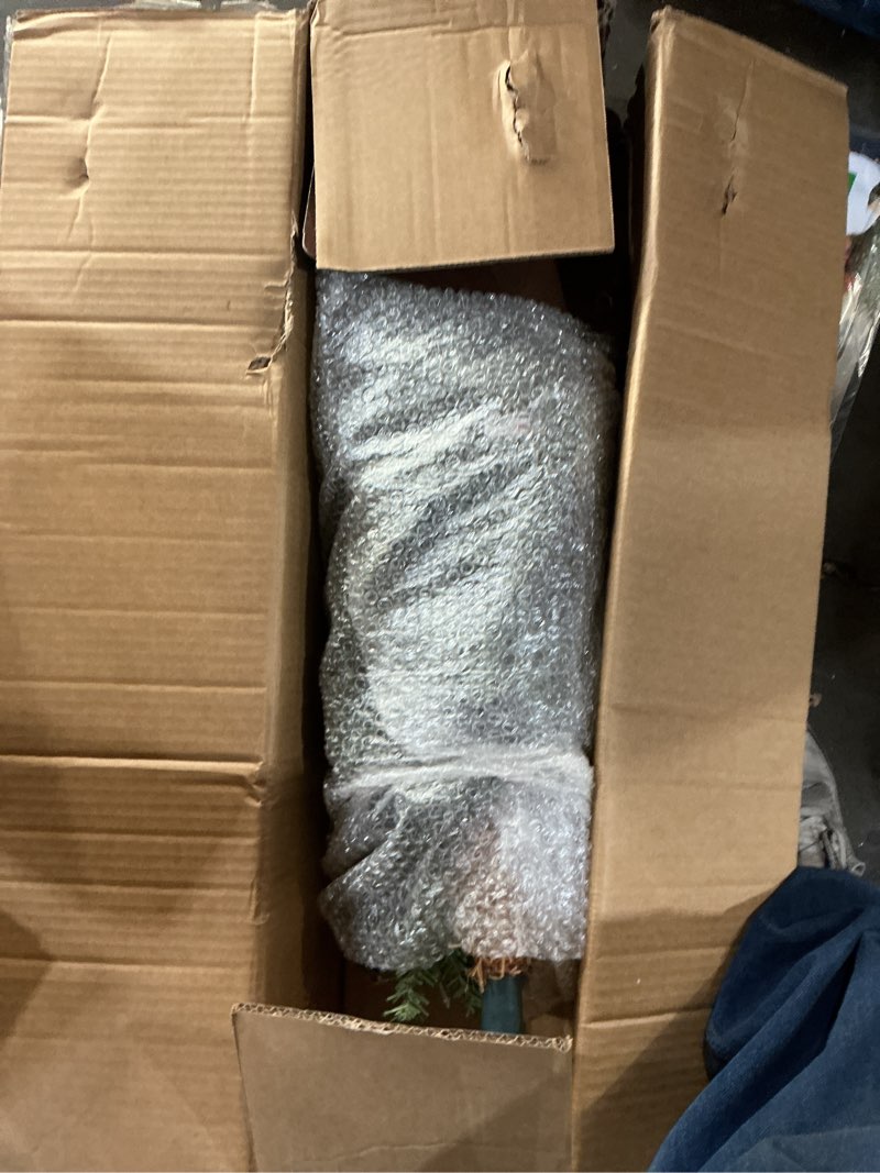 Condition photo showing As Is for Puleo International 5ft Pre-Lit Alpine Artificial Christmas Tree with 150 Clear Lights, 391 Realistic Dense Branch Tips, Easy Setup Artificial Trees with Sturdy Metal Stand 5' Alpine