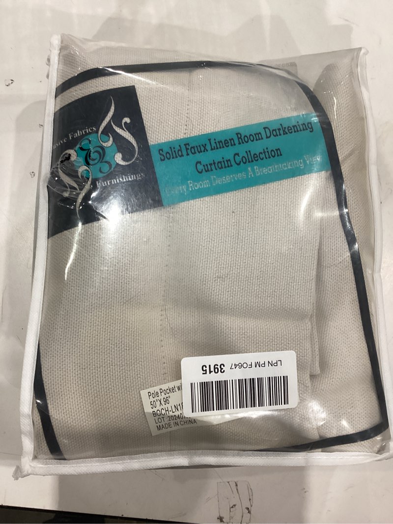Condition photo showing As Is for HPD Half Price Drapes - Faux Linen Curtains for Living Room (1 Panel) - 50W X 96L - Textured Room Darkening Curtains for Bedroom 96 Inches Long - Drapes for Home Decor, Birch Birch 50"W x 96"L (Pack of 1)