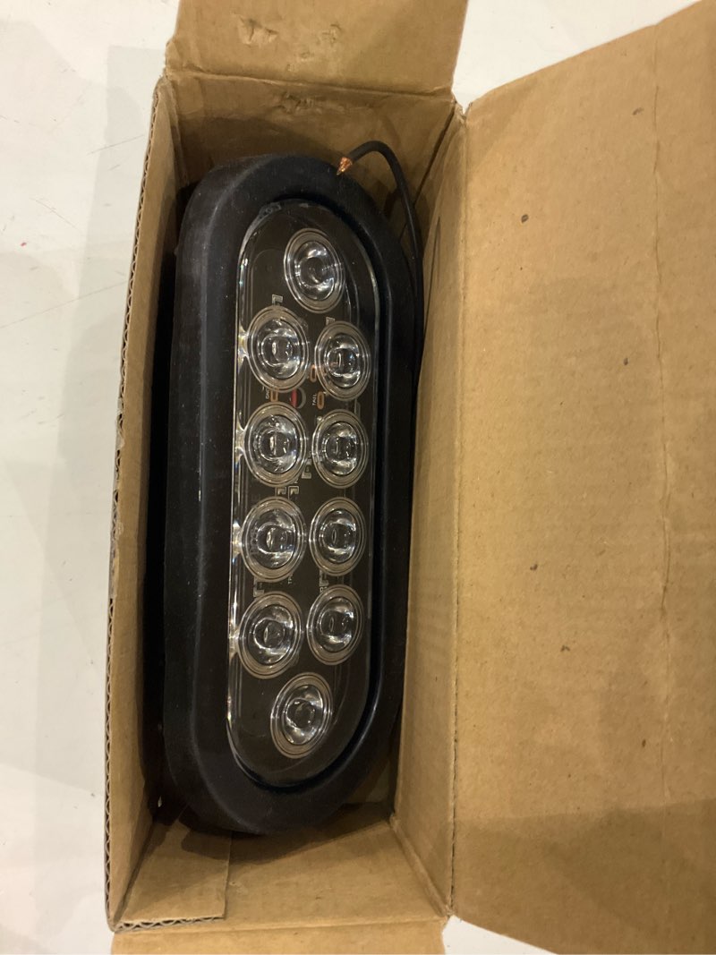 Condition photo showing As Is for Partsam 2Pcs 6 Inch Oval White Led Trailer Lights 10 Diodes Clear Lens Grommet and Pigtails Submersible 12V Sealed for RV Trucks, 6 Oval led Reverse Lights, 6 Oval led Back up Lights Clear Lens White Light