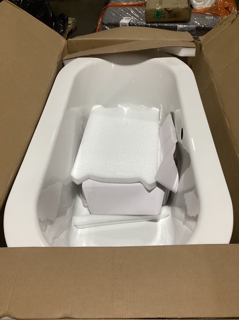 Condition photo showing Good Condition for american standard 2764014.011 cadet 66 in. acrylic freestanding soaker bathtub with drain, arctic white