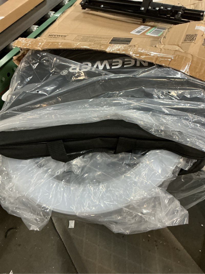 Condition photo showing Good Condition for pixel ring light, 19" bi-color lcd display ring light with stand, 55w 3000-5800k cri?97 light ring for vlogging selfie-portrait live stream video photography shooting