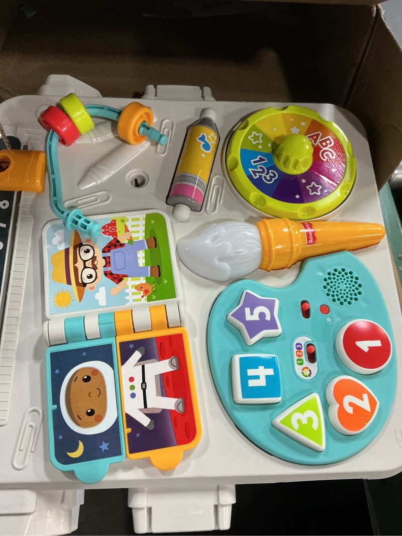 Condition photo showing Good Condition for Fisher-Price Baby & Toddler Toy Laugh & Learn 4-in-1 Activity Table & Art Easel with Educational Music for Ages 6+ Months, Multilanguage Version