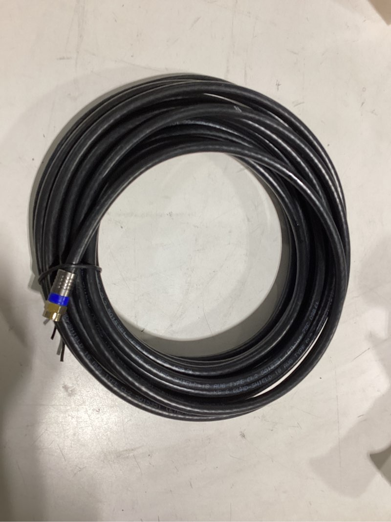 Condition photo showing Good Condition for onn. 25feet quad shield coaxial cable, black color