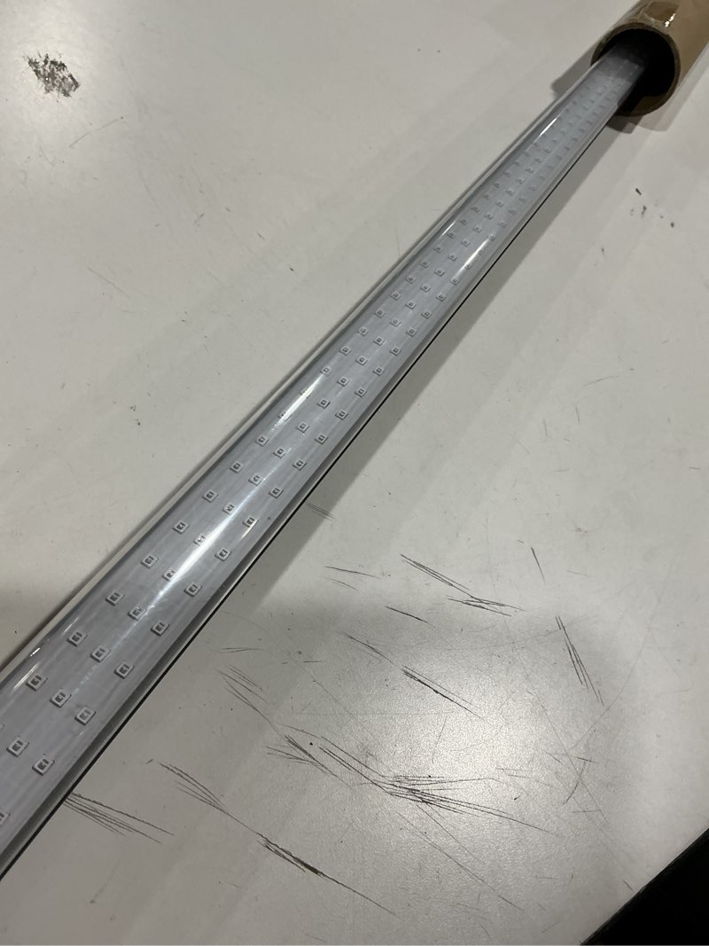 Condition photo showing As Is for 72W Black Light Bar - Upgraded 4ft Blacklight Bar 395nm to 405nm LED Black Lights Premium Floor Stand UV Light Bar with Power Cord, Plug, Switch for Glow Party, Halloween (1 Pack)