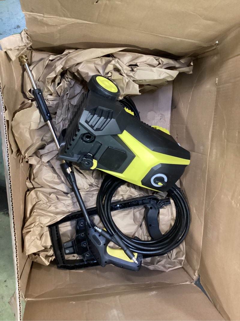 Condition photo showing As Is for Pressure Washer - 4800PSI 3.2GPM Max Electric Power Washer with 20FT Hose and 35FT Cord, 500ML Foam Cannon 4 Nozzles Power Washer Electric Powered for Car, Driveway, Patio