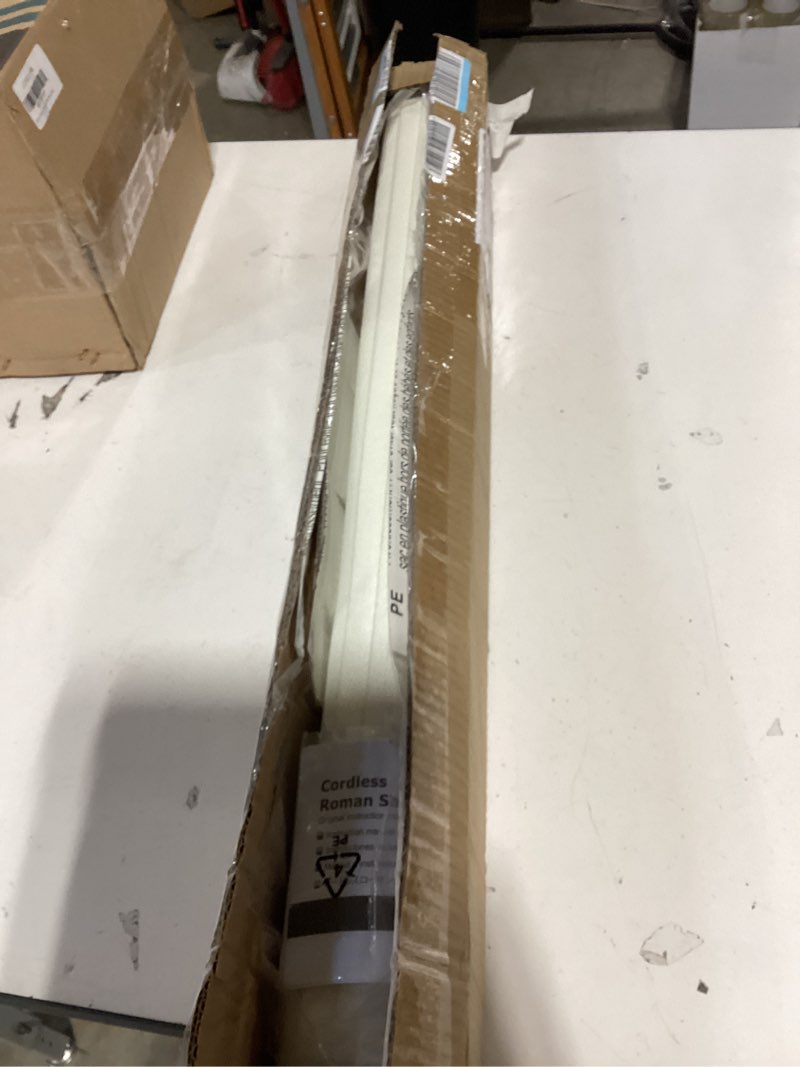 Condition photo showing New/Like New for chrisdowa cordless blackout roller shades for windows, thermal insulated uv protection pull down shades, total blackout window blinds for home, office, bedroom, door (22" w x 72" h, white) 22"w x 72"h white
