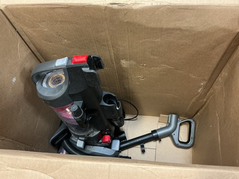 Condition photo showing As Is for Hoover Rewind Pet Upright Bagless Vacuum Cleaner for Carpet and Hard Floors, Automatic Cord Rewind, Above Floor Cleaning Corded Vacuum Cleaners for Home Use, Gray