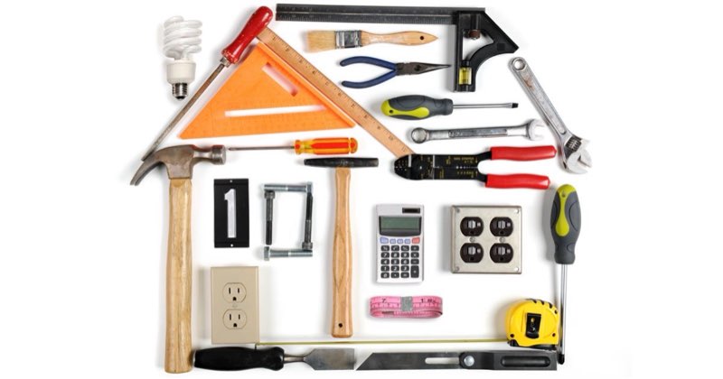 Condition photo showing As Is for assorted home improvement lot (small tools, screw, home accessories, etc.)
