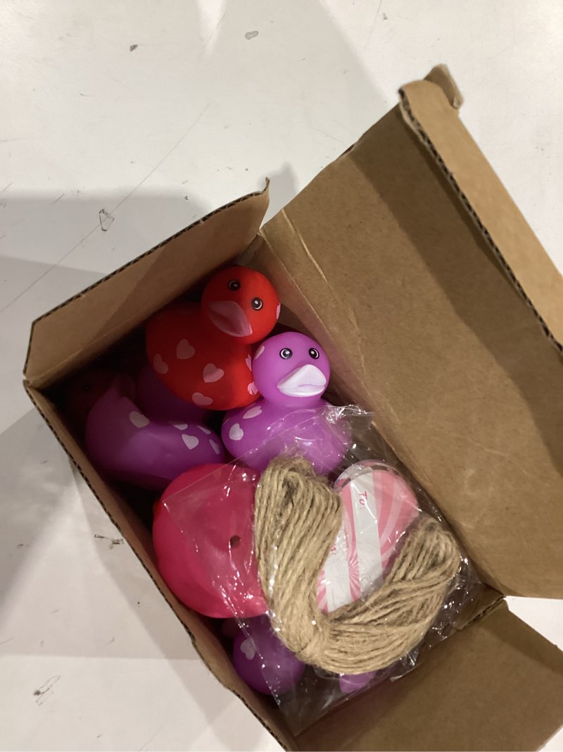 jerify 12 pcs 2 inch valentines rubber ducks bulk with gift cards mini heart rubber duckies bath toy