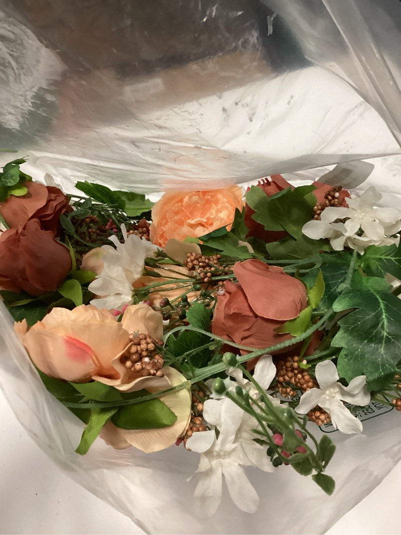 Condition photo showing Good Condition for 2 pack artificial peony flower garland - 6ft silk peony garland flower vine silk roses flowers for wedding arch party table decor (orange)